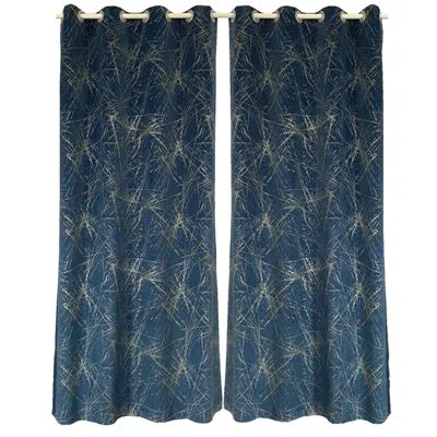 Velvet print curtains