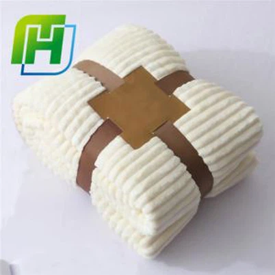 Krim Stripe Flannel selimut Fleece